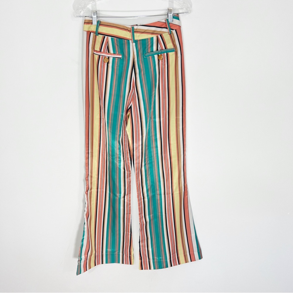 Anthropologie Tiny Camelia Wide Leg Striped High Rise Pants Size 4 Retro Groovy - Picture 9 of 12